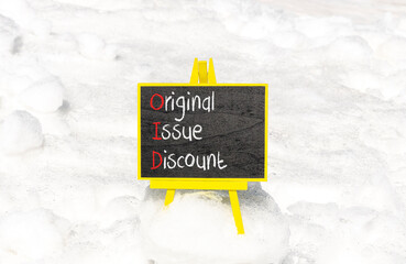 OID original issue discount symbol. Concept words OID original issue discount on beautiful yellow...