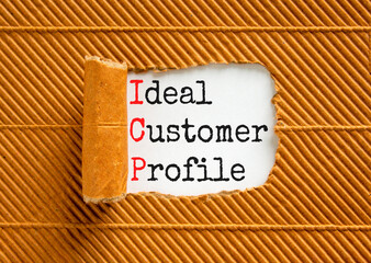 ICP ideal customer profile symbol. Concept words ICP ideal customer profile on beautiful white...
