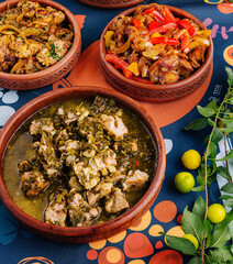 Traditional african stews in clay pots