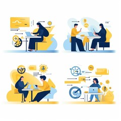 Illustration of a diverse group of people working together on a project