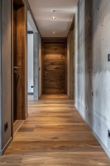Wooden door in the interior of the house