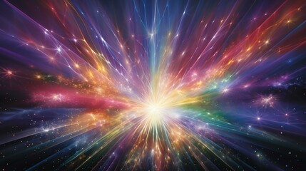 Colorful abstract fractal light burst background