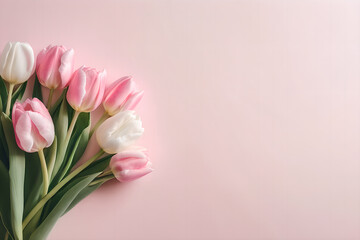 A bunch of tulips on white background.