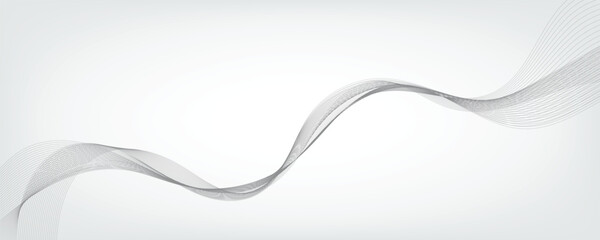 Abstract vector background with grey wavy lines

