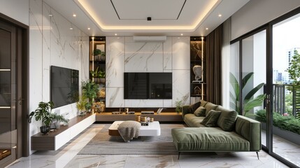 A Luxurious Living Room With Modern Interior Design
