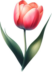 Fototapeta premium Amazing tulip flower isolated on a transparent background. Cut out, close-up.