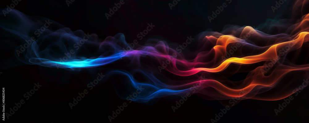 Aufkleber an abstract artwork with swirling colors with a smoke effect against a black background - generative