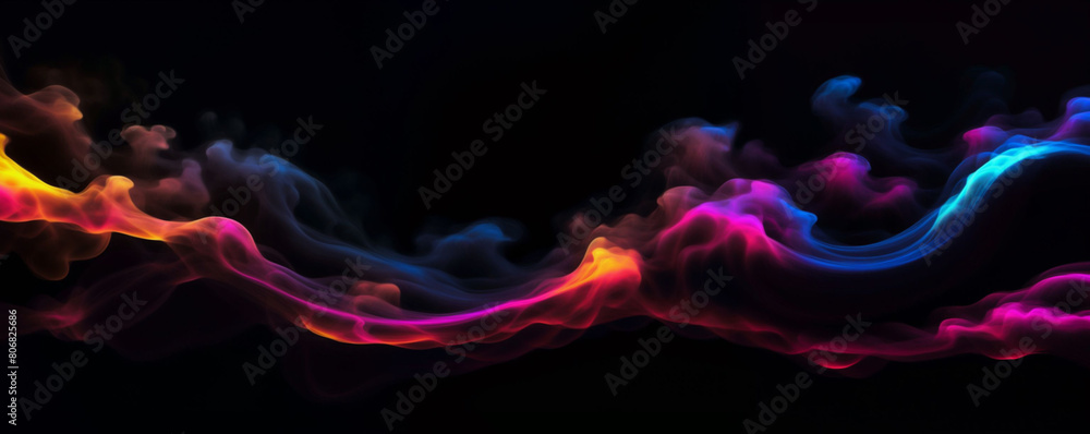 Aufkleber an abstract artwork with swirling colors with a smoke effect against a black background - generative