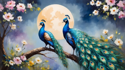 Oil painting on canvas. Artistic texture, paint doubs and smears grungy background, hand painted teal and beige colored pattern