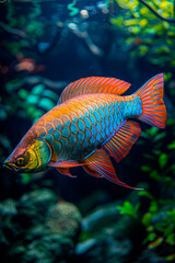 Beautiful bright aquarium fish
