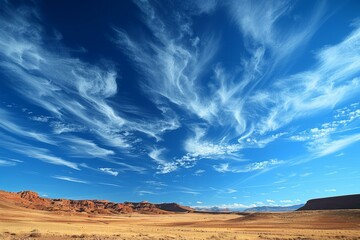 Fototapeta premium Cirrus clouds over the mountains