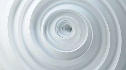 The white background with a 3D graphic of a big circle with smooth waves on center.