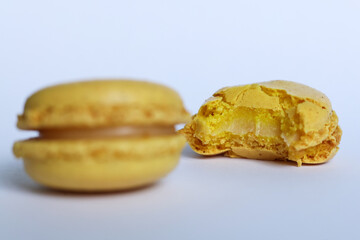 colorful Macaroons isolated on white background. 