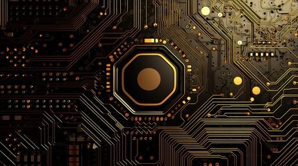 Golden Circuitry: A Technological Tapestry