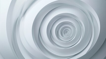 The white background with a 3D graphic of a big circle with smooth waves on center.