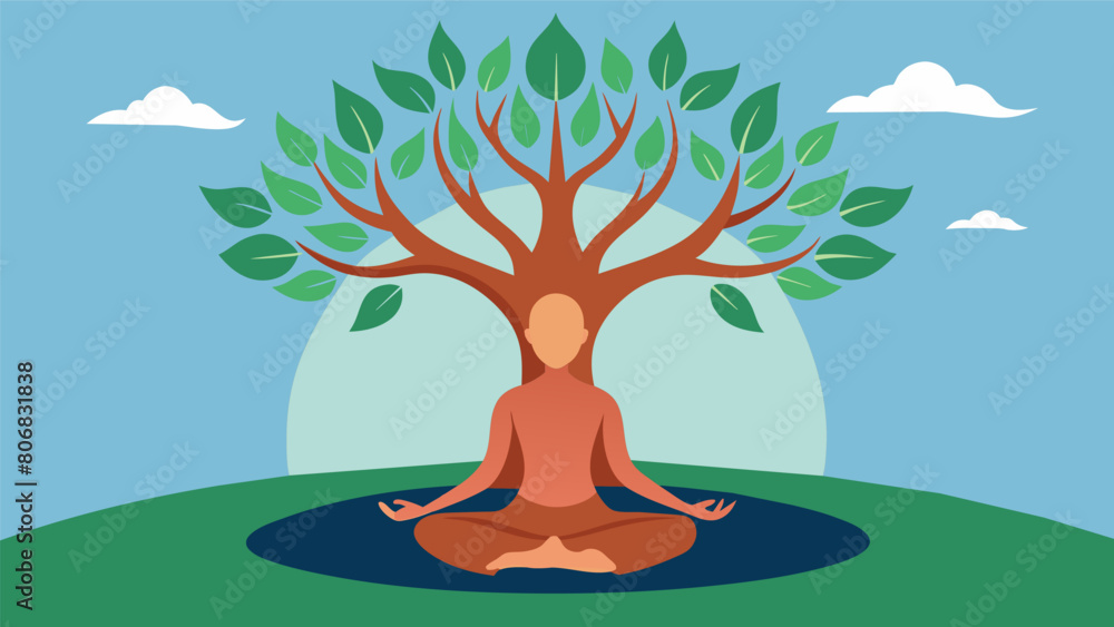 Poster the tree of inner peace with its serene and tranquil appearance is a perfect spot for meditation and