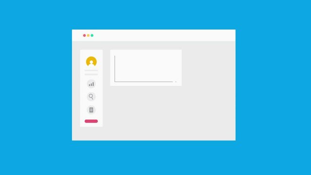 Business analytics dashboard display market, financial data report driven by ai sales prediction and forecast software technology. Video animation concept.
