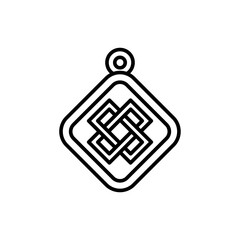 Amulet outline icons, minimalist vector illustration ,simple transparent graphic element .Isolated on white background
