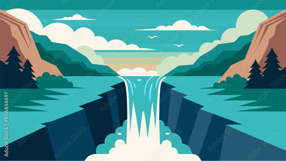 Poster a rushing waterfall everchanging and yet constant captures the stoic approach to accepting the ebb a
