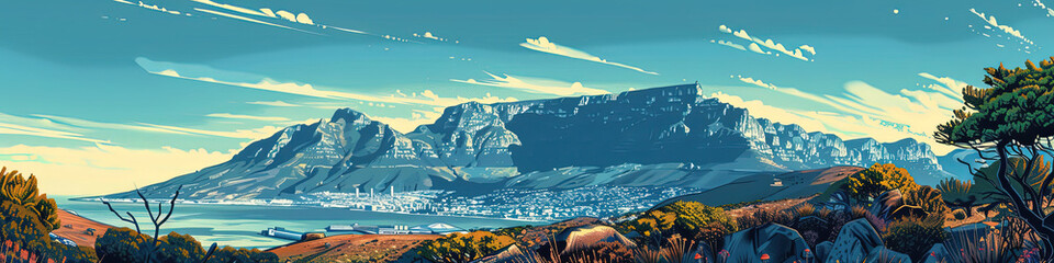 Summit Serenity - Table Mountain Illustration