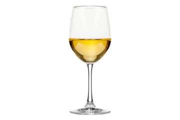 A glass with white wine isolated on white background. Rose wine splashing in glassware.