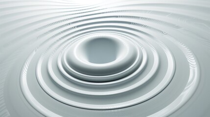 Obraz premium The white background with a 3D graphic of a big circle with smooth waves on center.
