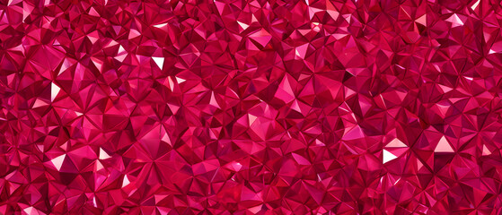 Abstract Magenta to Red Low Poly Crystal Pattern Background