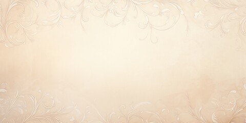 Tan soft pastel color background parchment with a thin barely noticeable floral ornament, wallpaper  