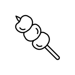 Satay outline icons, minimalist vector illustration ,simple transparent graphic element .Isolated on white background