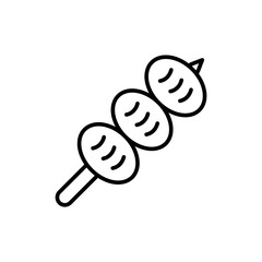Satay outline icons, minimalist vector illustration ,simple transparent graphic element .Isolated on white background