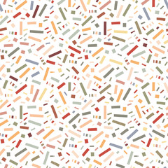 Colorful sprinkles confetti seamless pattern. Modern cute falling speckle vector seamless pattern.