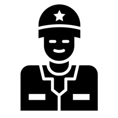 Soldier glyph icon