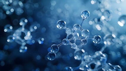 Exploring Glass Crystal Nano Research Through Animated Molecular Structure Model. Concept Nano Research, Glass Crystal, Molecular Structure, Animated Model, Exploration