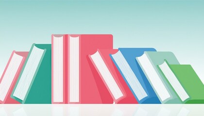 Back to School Essentials: Colorful Books Collection with Copy Space on White Background" colorful books isolated  art