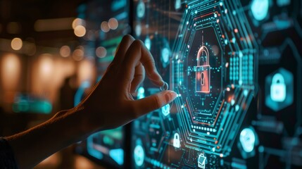 Fototapeta premium Deploy HTTPS and padlock security to enhance business network protection, leveraging API and OAuth to safeguard digital data privacy against malware threats.