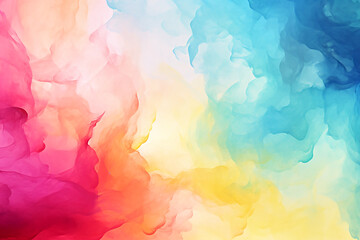 Abstract rainbow background in watercolor style