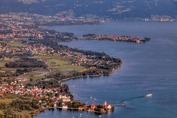 Luftaufnahme von Wasserburg und Lindau am Bodensee, Insel Lindau,  Bayern, Deutschland, und dem...
