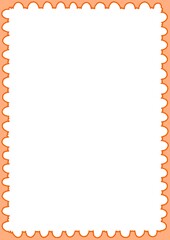 Worksheet frame cloud orange A4