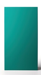 Teal tall product box copy space is isolated against a white background for ad advertising sale alert or news blank copyspace for design text photo website 