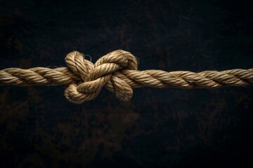 Fototapeta premium Close-up of colorful ropes tied on a black background.. Beautiful simple AI generated image in 4K, unique.