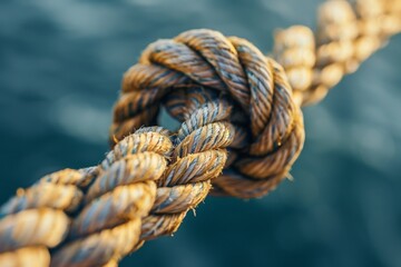 Fototapeta premium Close-up seamless pattern of ropes and twines twisted and platted into an interesting arrangement.. Beautiful simple AI generated image in 4K, unique.