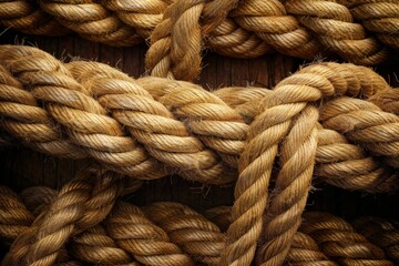 Fototapeta premium Seamless Tile of Thick Rope Strands - Generative AI. Seamlessly expandable on all sides to your desired size.. Beautiful simple AI generated image in 4K, unique.