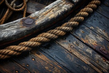 Obraz premium Seamless Tile of Thick Rope Strands - Generative AI. Seamlessly expandable on all sides to your desired size.. Beautiful simple AI generated image in 4K, unique.
