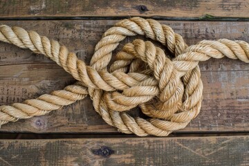 Obraz premium Close-up seamless pattern of ropes and twines twisted and platted into an interesting arrangement.. Beautiful simple AI generated image in 4K, unique.