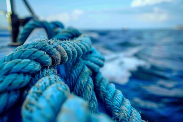 Ropes from an old sailing boat, close-up.. Beautiful simple AI generated image in 4K, unique.