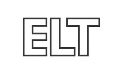 ELT logo design template with strong and modern bold text. Initial based vector logotype featuring simple and minimal typography. Trendy company identity.