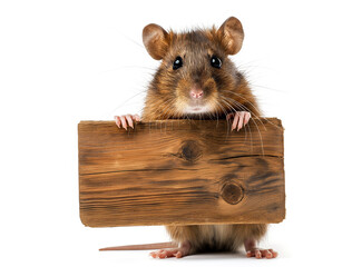 Illustration of a rat with a wooden board