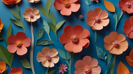 flowers on a wooden background Whimsical Garden Paper Craft Flowers 