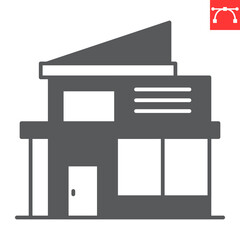 Villa glyph icon, building and architecture , modern luxury house vector icon, vector graphics, editable stroke solid sign, eps 10.