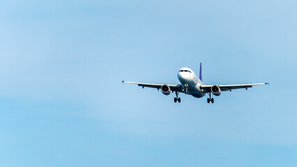 Airplane on the runway before takeoff
